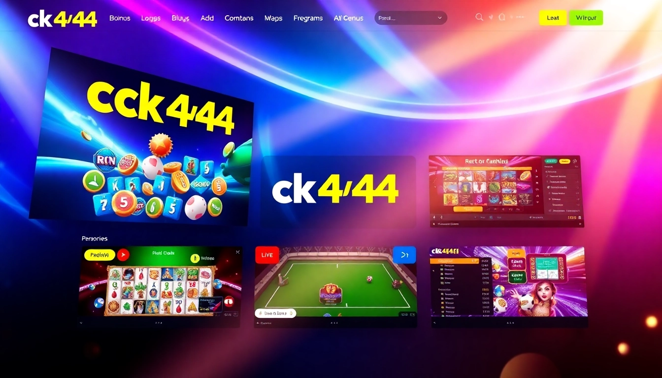 Engaging ck444 online gaming interface featuring slots, live casino, and sports betting for Bangladeshi players.